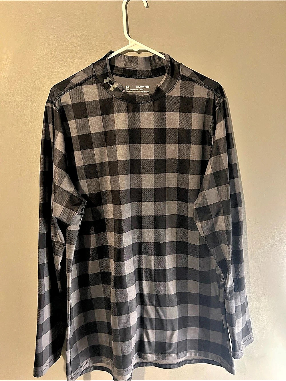 Under Armour Men's ColdGear Fitted Mock Plaid Long Sleeve Shirt XXL